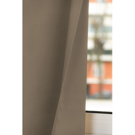 Beige Grey 100% Total Blackout Custom Curtain Revolution MC637