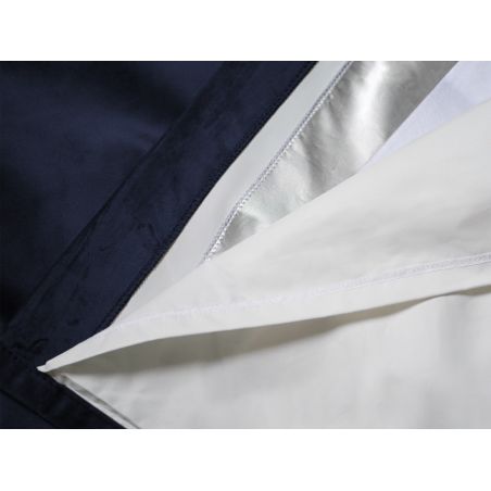 Dark Blue 3-in-1 Soundproof Thermal Blackout Custom Curtain Velvet Venise MC412