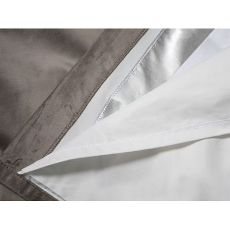 Taupe 3-in-1 Soundproof Thermal Blackout Custom Curtain Velvet Venise MC740