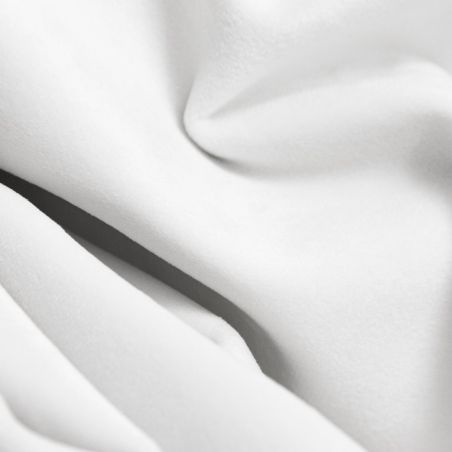 White 3-in-1 Soundproof Thermal Blackout Custom Curtain Velvet Venise MC720