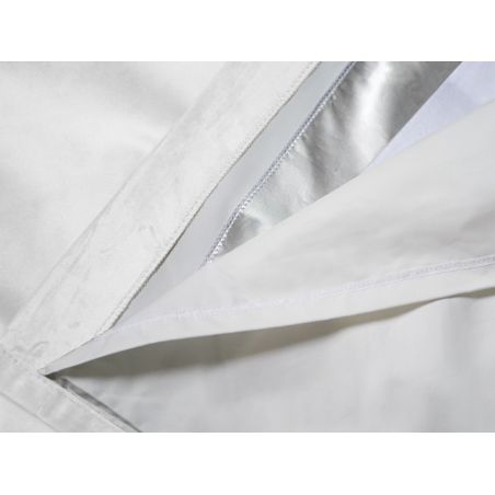 White 3-in-1 Soundproof Thermal Blackout Custom Curtain Velvet Venise MC720