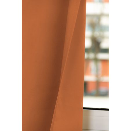Orange 100% Total Blackout Custom Curtain Revolution Brick MC374